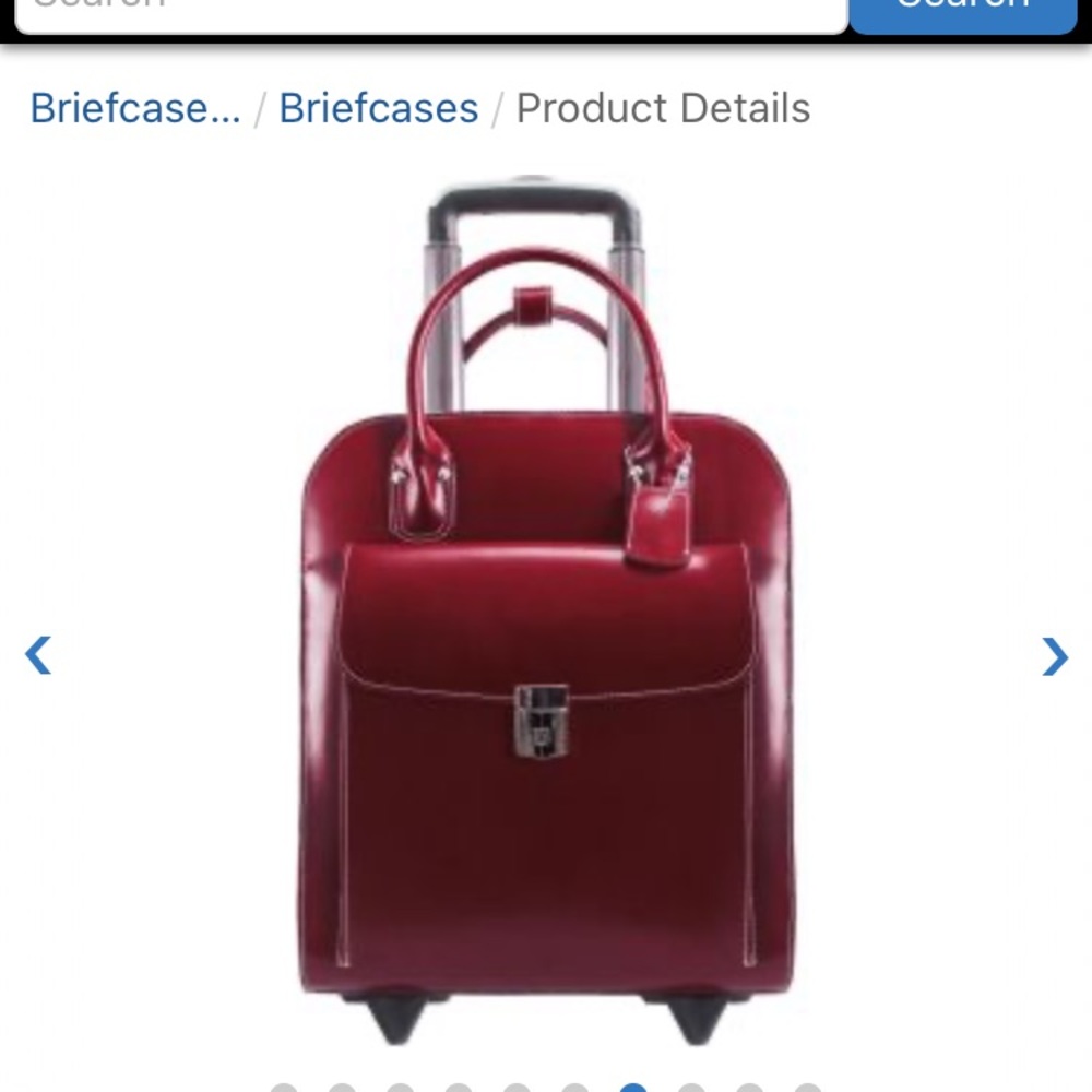 McKlein Leather Vertical Briefcase/Rollerbag